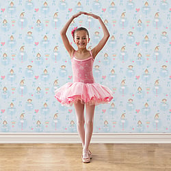 Galerie Wallcoverings Product Code G56506 - Just 4 Kids 2 Wallpaper Collection - Blue Colours - Ballerinas Design