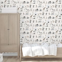 Galerie Wallcoverings Product Code G56547 - Just 4 Kids 2 Wallpaper Collection - Grey Beige Colours - Circus Parade Design
