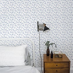 Galerie Wallcoverings Product Code G56647 - Small Prints Wallpaper Collection - Blue White Colours - Delicate Floral Design