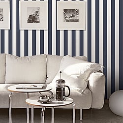 Galerie Wallcoverings Product Code G67523 - Smart Stripes 2 Wallpaper Collection - Navy Colours - Awning Stripe Design