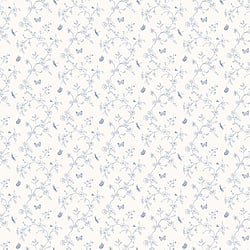 Galerie Wallcoverings Product Code G67851 - Miniatures 2 Wallpaper Collection - Blue White Colours - Small Floral Butterfly Dragonfly Design