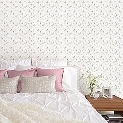 Galerie Wallcoverings Product Code G67918 - Miniatures 2 Wallpaper Collection - Pink White Green Colours - Small Floral Sprig Design