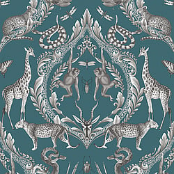 Galerie Wallcoverings Product Code G78313 - Bazaar Wallpaper Collection - Teal Colours - Menagerie Design