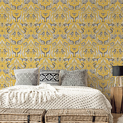 Galerie Wallcoverings Product Code G78315 - Bazaar Wallpaper Collection - Yellow Colours - Menagerie Design