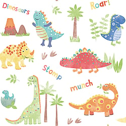 Galerie Wallcoverings Product Code G78364 - Tiny Tots 2 Wallpaper Collection - Primary Colours - Dinosaurs Design