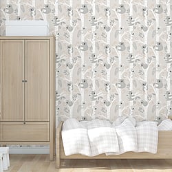 Galerie Wallcoverings Product Code G78385 - Tiny Tots 2 Wallpaper Collection - Greige Tan Glitter Colours - Koalas Design