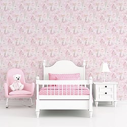 Galerie Wallcoverings Product Code G78390 - Tiny Tots 2 Wallpaper Collection - Pink Grey Glitter Colours - Mermaids Design