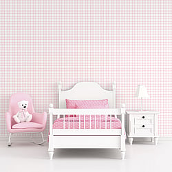 Galerie Wallcoverings Product Code G78396 - Tiny Tots 2 Wallpaper Collection - Pink Colours - Plaid Design