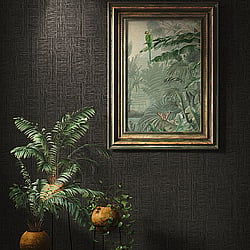 Galerie Wallcoverings Product Code HV41046 - Havana Wallpaper Collection - Metallic Black Colours - Havana Stripe Weave Motif Design