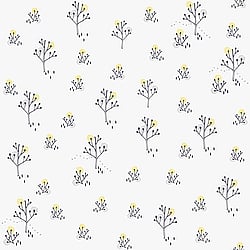 Galerie Wallcoverings Product Code ND21103 - Little Explorers Wallpaper Collection - White Blue Yellow Colours - Dark Blue and White Trees Design
