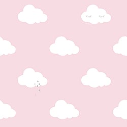 Galerie Wallcoverings Product Code ND21115 - Little Explorers Wallpaper Collection - Pink White Colours - Pink Sleepy Clouds Design