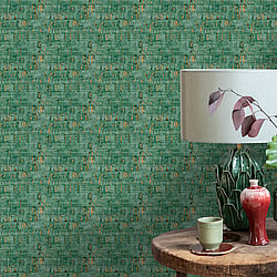 Galerie Wallcoverings Product Code NHW1030 - Enchanted Wallpaper Collection - Green Bronze Colours - Suber Emerald  Design