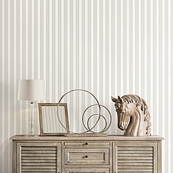 Galerie Wallcoverings Product Code SB37914 - Simply Silks 4 Wallpaper Collection - Ivory, Grey Colours - Formal Stripe Design