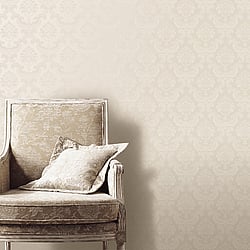 Galerie Wallcoverings Product Code SK34763 - Simply Silks 3 Wallpaper Collection - Ivory Colours - Feathered Damask Design