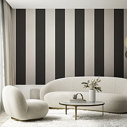 Galerie Wallcoverings Product Code SS21237 - Style Sisters Classic Wallpaper Collection -  Half Stripe Black Design