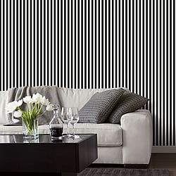 Galerie Wallcoverings Product Code SY33907 - Simply Stripes 2 Wallpaper Collection - Black Pearl Colours - Regency Stripe Design