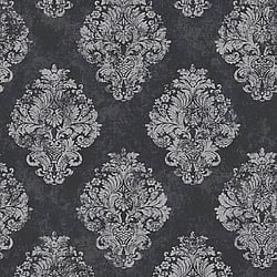 Galerie Wallcoverings Product Code W78227 - Metallic Fx Wallpaper Collection - Black Silver Colours - Metallic Damask Design