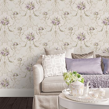 Galerie Wallcoverings Product Code CI38231 - Classic Silks 4 Wallpaper Collection - Beige Purple Yellow Colours -  