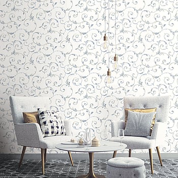 Galerie Wallcoverings Product Code CI38237 - Classic Silks 4 Wallpaper Collection - Off-White Navy Metallic Gold Colours -  