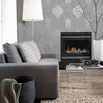 Galerie Wallcoverings Product Code CM2483 - Lustre Wallpaper Collection - Silver Grey Colours -  