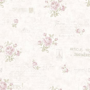 Galerie Wallcoverings Product Code G45085 - Vintage Roses Wallpaper Collection - Pink Cream Colours -  