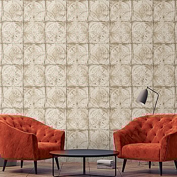 Galerie Wallcoverings Product Code G45375 - Grunge Wallpaper Collection - Cream Brown Colours -  