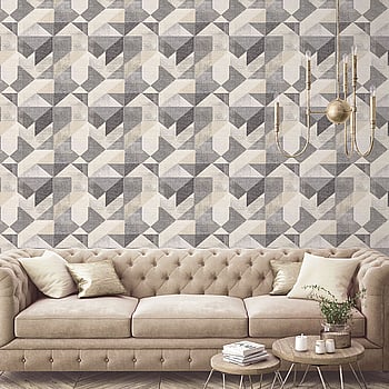 Galerie Wallcoverings Product Code GX37657 - Geometrix Wallpaper Collection - Black Taupe Colours -  