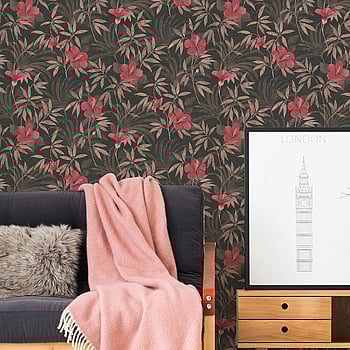 Galerie Wallcoverings Product Code HV41053 - Havana Wallpaper Collection - Brown Red Black Colours -  